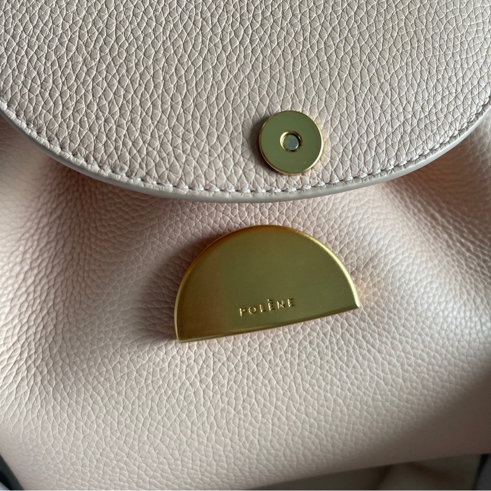 Polene numero un mini leather crossbody bag in pink - Picture 8 of 14